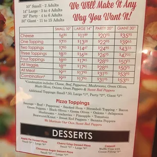 menu