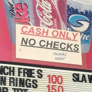 Cash only