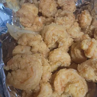 Cleaned, deviened, and fried up