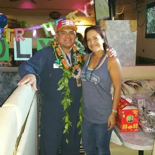 The birthday guy and his other half