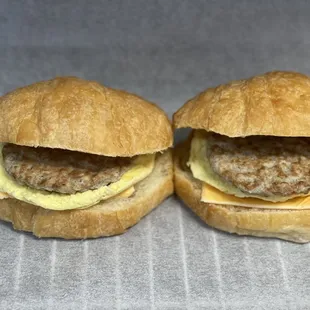 Sausage, egg and cheese croissants !