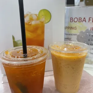 Milk Tea and Thai lemon tea