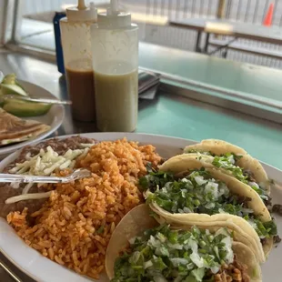 a plate of mexican food
