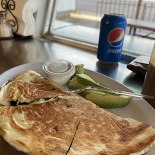 a plate of quesadillas