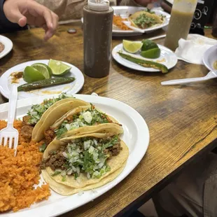 1) Lengua Taco 2) Beef Taco 3) Pork Taco  Delicious!