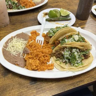 1) Lengua Taco 2) Beef Taco 3) Pork Taco  Delicious!