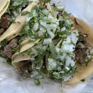 Cow tongue tacos
