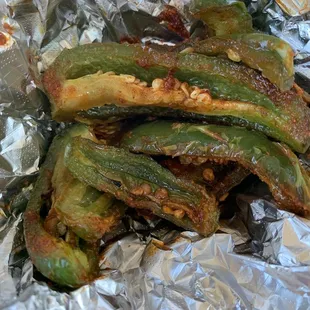 Roasted jalapeños