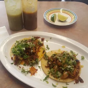 Two marinated pork tacos--- only way to go...  Still one of the best street tacos around, and im from OKC!