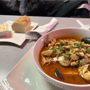 Ciopinno ($27) comes with bread.