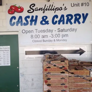 a sign for cash and carry