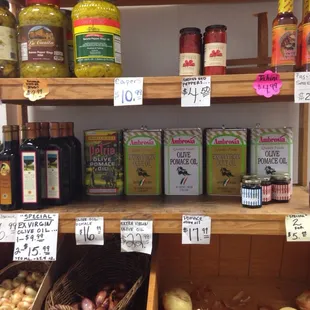 a variety of food items