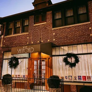 the front of the restaurant