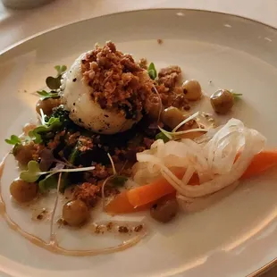 Seared Scallop with winter carrot, caraway onions and caraway vinaigrette 5/14/2024 7 course tasting menu