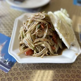 a plate of food on a table