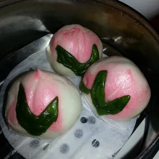3 Pieces Steamed Lotus Birthday Bun