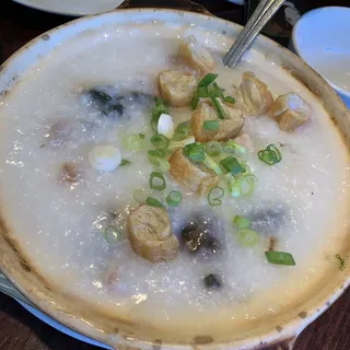 Shredded Pork and Thousand Egg Congee