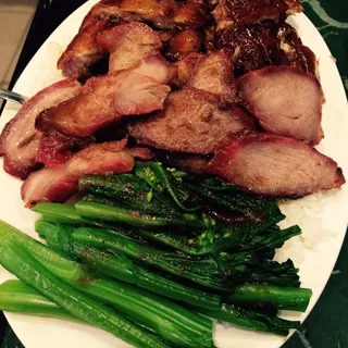 Duck, Pork, and Chicken over Rice