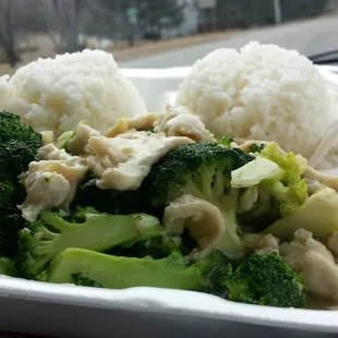 Chicken Broccoli has an amazing savory white sauce!