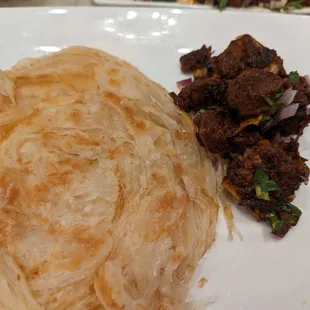 Malabar Paratha with Goat Sukkha