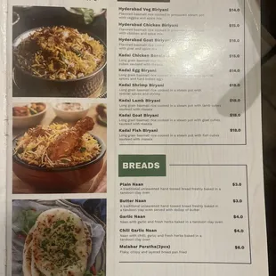 Biryanis, Naans