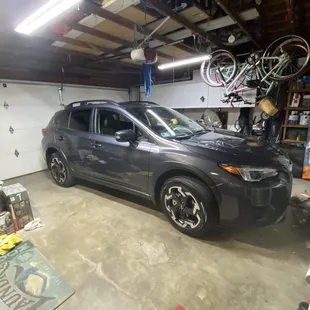 In the garage at home