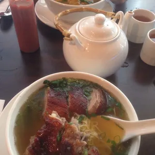 Roasted Duck Noodle Soup with Vegetable