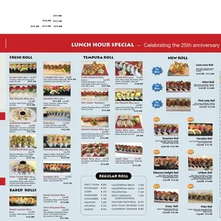 the menu of the restaurant