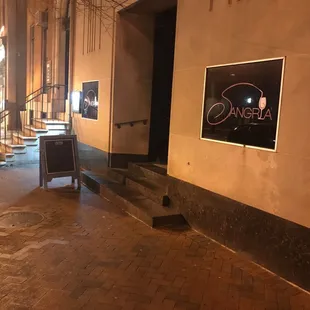 the entrance to the restaurant