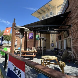 Play cornhole or watch your favorite sports team while enjoying tacos and margaritas on our great patio