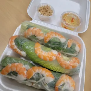 Shrimp springrolls.
