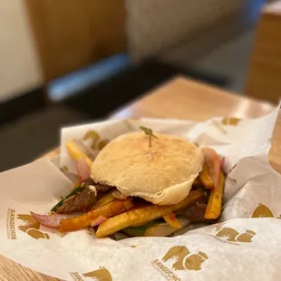 Lomo Saltado Sandwich