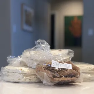 Flour tortillas &amp; package of mini bunuelos