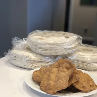 Flour tortillas &amp; package of mini bunuelos