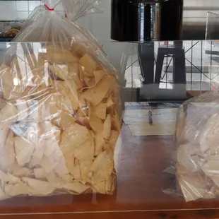 Tostada chips are sold here.