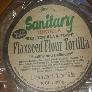 Flaxseed tortilla