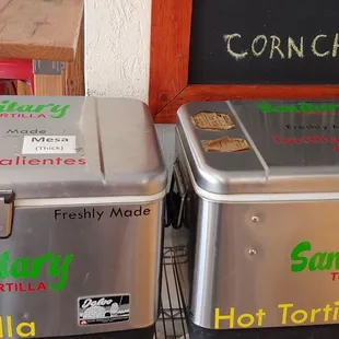 Fresh corn tortillas, thick and thin. They sell nice and warm and fresh.