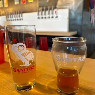 Kolsch to the left and Cherry Saison to the right! Cheers