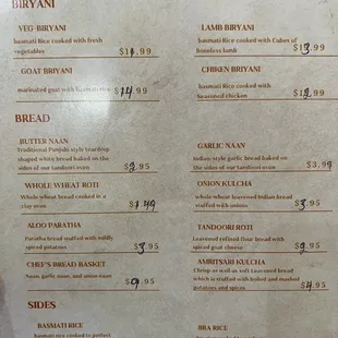 Menu as of 12/26/22