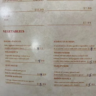 Menu as of 12/26/22