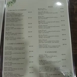 menu