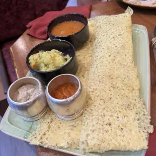 Onion Rava Masala Dosa