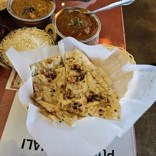 a variety of indian food