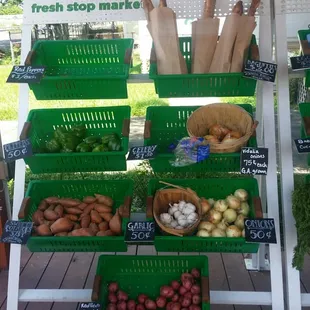 a display of fresh produce