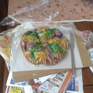 Sugar&apos;s in the Bywater King Cake from the market...Amazing!