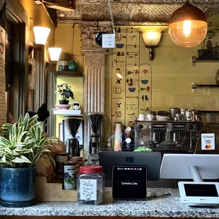 a coffee shop counter