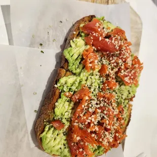 Avocado toast with smoked salmon