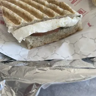Fresh mozzarella panini