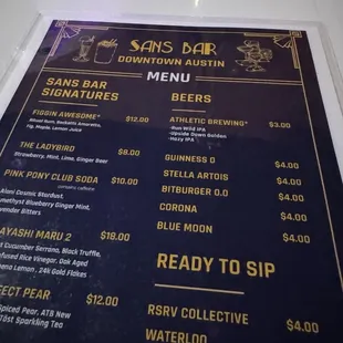 menu