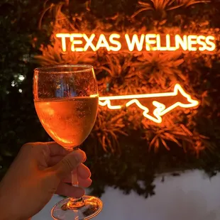 a person holding a glass of wine